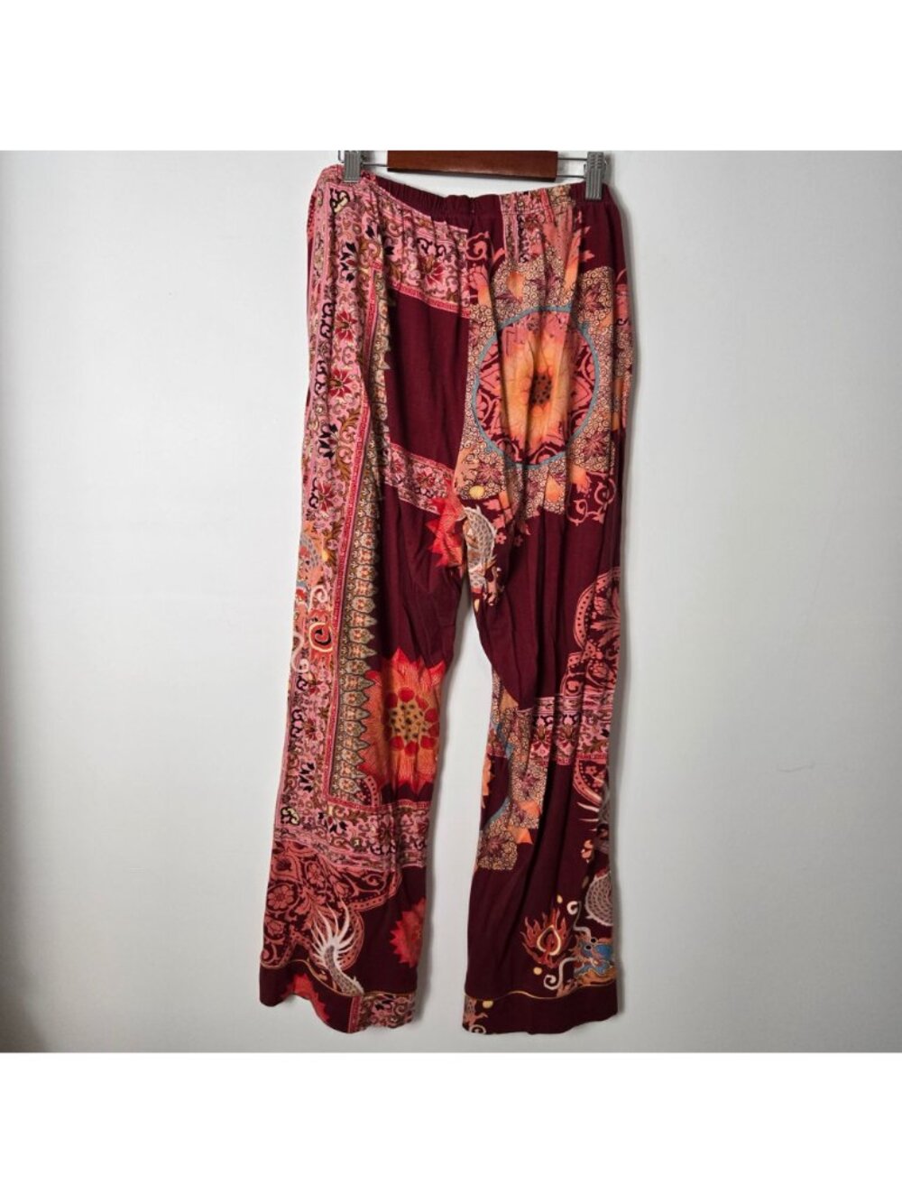 Johnny Was Size L Dragonia Lounge Pants Eclectic Dragon Mandala Pull-On Cropped - Picture 6 of 8